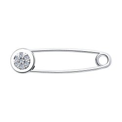 Брошь из серебра с фианитами (Арт.94040094)
