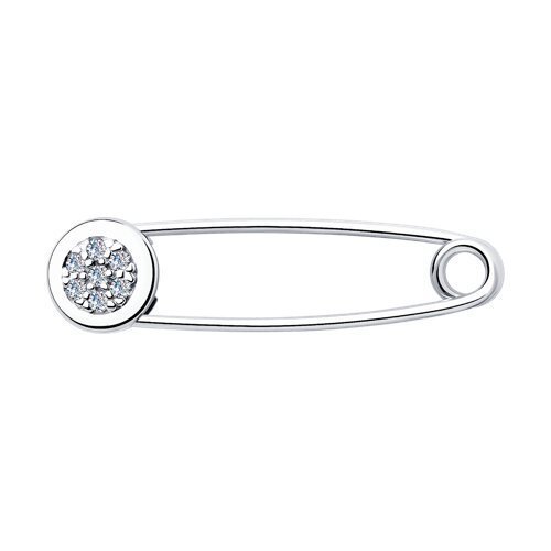 Брошь из серебра с фианитами (Арт.94040094)