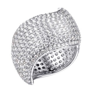 Кольцо серебряное с фианитами «Flower Shine» Fresh Jewelry (арт.CZ-R03491-X-W-X-X-W)