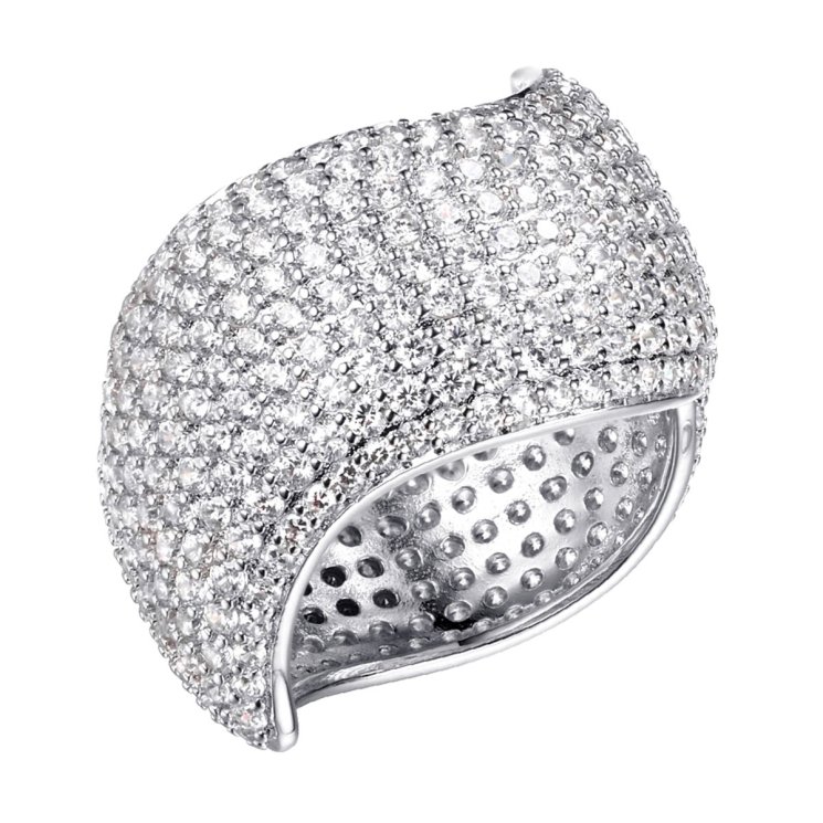 Кольцо из серебра с фианитом (Арт.cz-r03491-x-w-x-x-w)