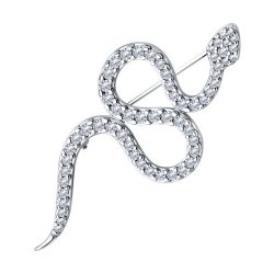 Брошь из серебра с фианитами (Арт.94040287)