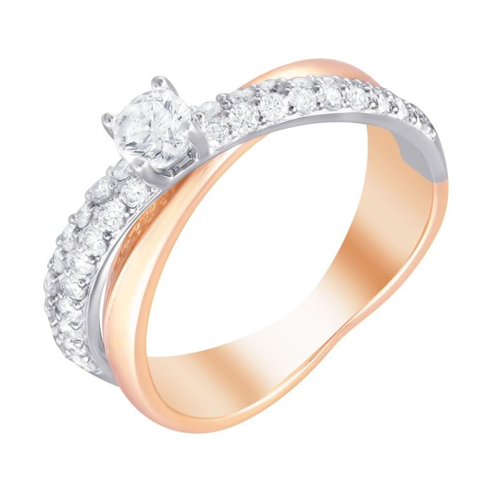 Кольцо из золота с бриллиантом (Арт.249688_pinkwgdw_ko_vr)