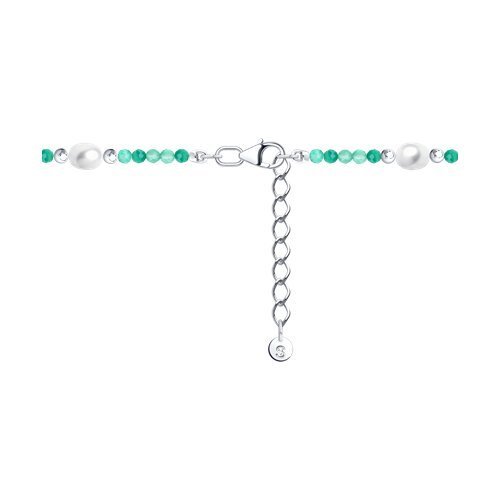 Браслет из серебра с агатом и жемчугом (Арт.92050181)