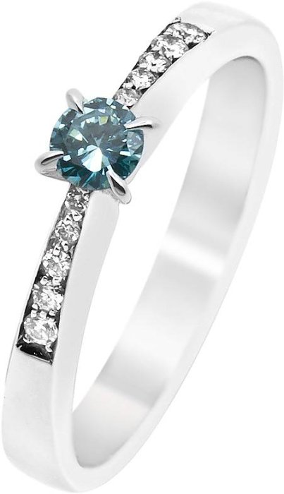 Кольцо из белого золота с бриллиантом (Арт.9063dbdog)