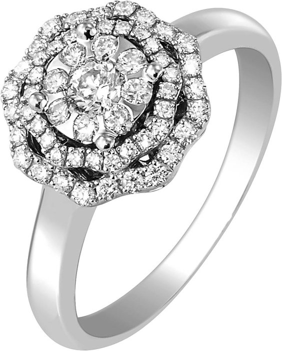 Кольцо из белого золота с бриллиантом и сапфиром (Арт.anb_1855)