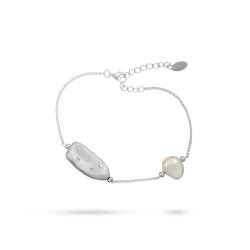 Браслет из серебра с жемчугом и куб. цирконием (Арт.rb-b00345-x-w-pn-x-w)