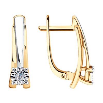 Серьги из комбинированного золота с бриллиантами (Арт.1021073)