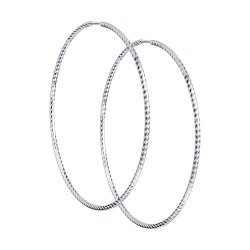 Серьги конго из серебра с алмазной гранью (Арт.94140020)
