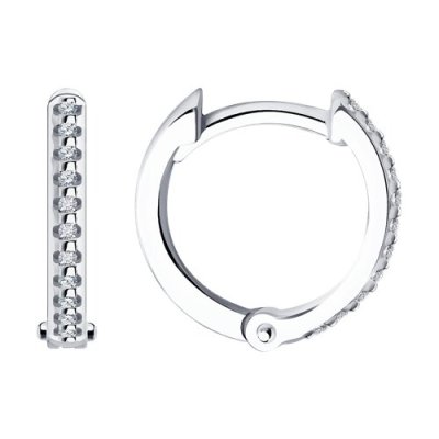 Серьги из белого золота с бриллиантами (Арт.1021937-3)