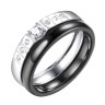 Кольцо с керамикой и фианитами «Urban Contrast» Fresh Jewelry (арт.TC-R01039-B-W-X-X-W)