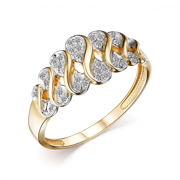 Золотое кольцо с бриллиантом Алькор КЮЗ (Золото) 14496-300
