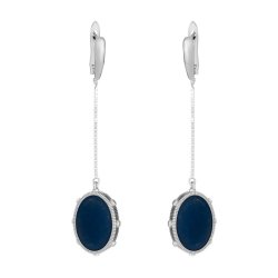 Серьги из серебра с керамикой и куб. цирконием (Арт.tm-e01266-vl-w-x-x-w)
