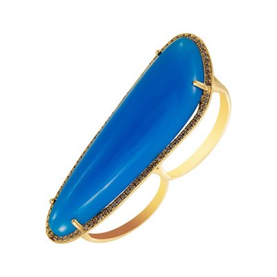 Кольцо из золота с агатом и бриллиантом (Арт.hf05125r-y-bag_gag_yg)