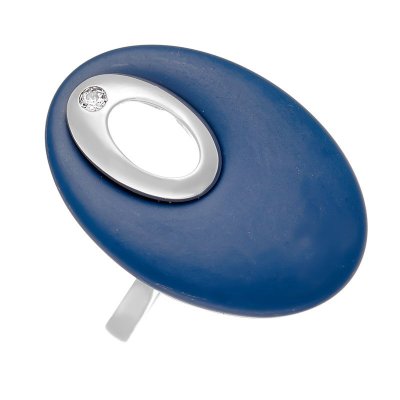 Кольцо из серебра с керамикой и куб. цирконием (Арт.tm-r01031-vl-w-w-x-x)