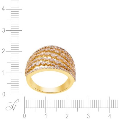 Кольцо с бриллиантами «Розовое Сияние» из золота JVG (арт.K5729R-0004_KO_YG)
