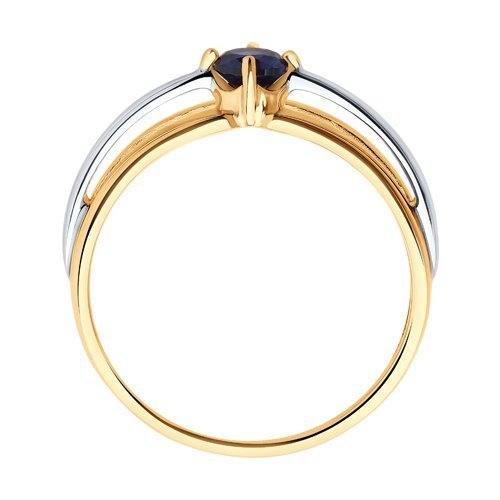 Кольцо из золочёного серебра с корундом (Арт.88010070)