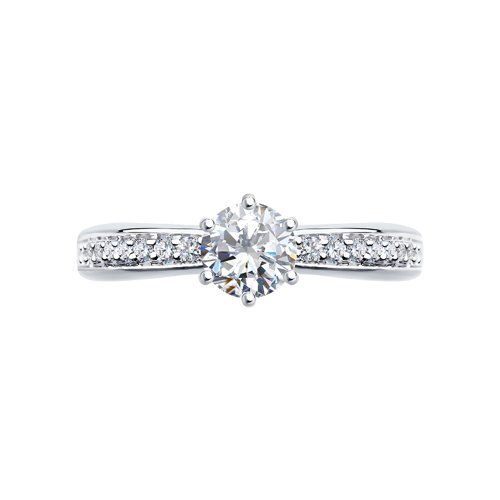 Кольцо из белого золота с бриллиантами (Арт.9010077-37)