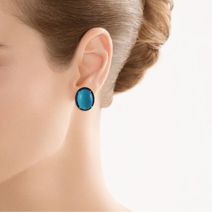 Серьги из белого золота с бирюзой и сапфиром (Арт.me29585l-10_sa_tq_wg)