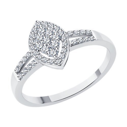 Кольцо из белого золота с бриллиантами (Арт.1012615-3)