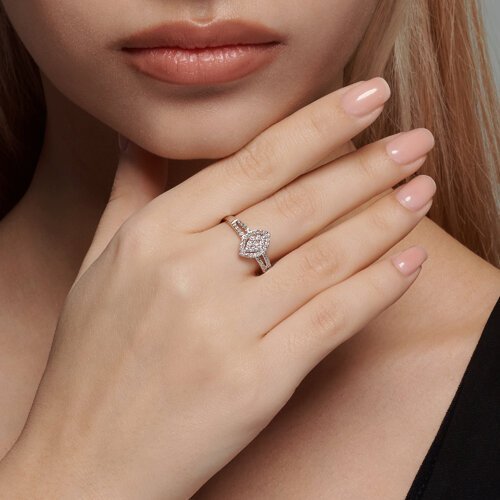 Кольцо из белого золота с бриллиантами (Арт.1012615-3)