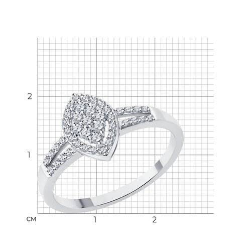 Кольцо из белого золота с бриллиантами (Арт.1012615-3)