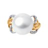 Кольцо из золочёного серебра с жемчугом и фианитами (Арт.92014237)