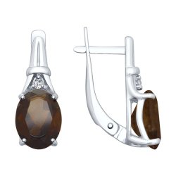 Серьги из серебра с раухтопазами (Арт.92022027)