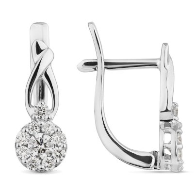 Серьги из золота с бриллиантом Русские Самоцветы (Арт.53449)