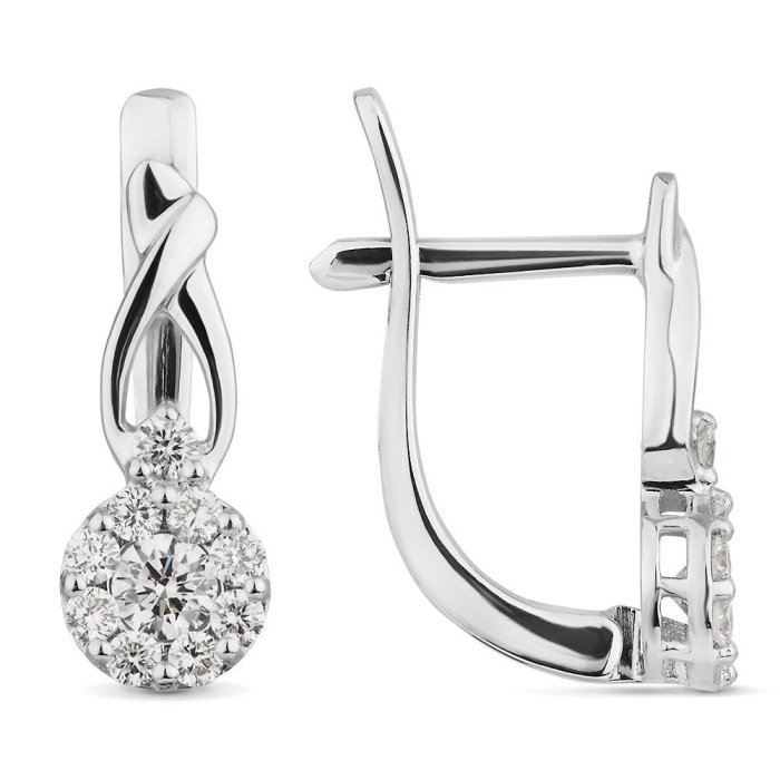 Серьги из золота с бриллиантом Русские Самоцветы (Арт.53449)