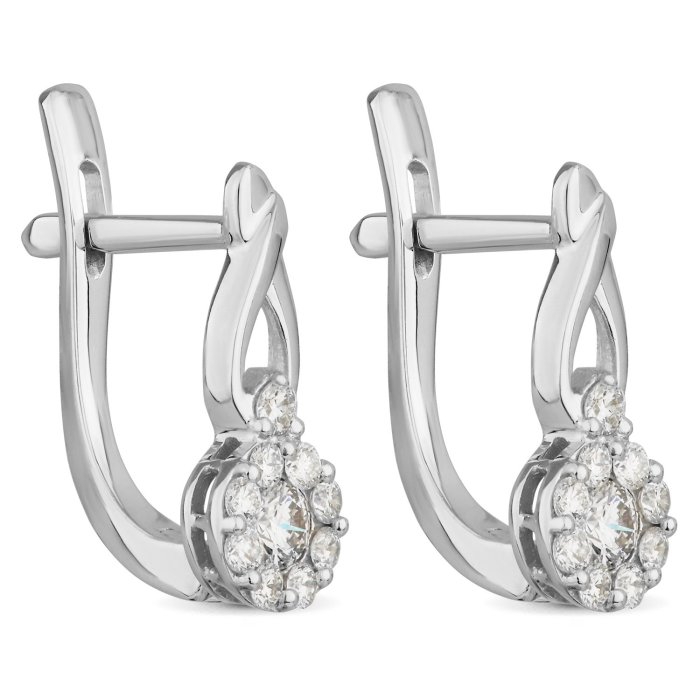 Серьги из золота с бриллиантом Русские Самоцветы (Арт.53449)