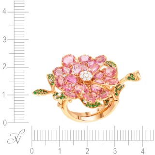 Кольцо золото с бриллиантами и сапфирами «Pink Blossom» JvG (арт.R0002558)