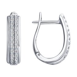 Серьги из белого золота с бриллиантами (Арт.1022255-3)