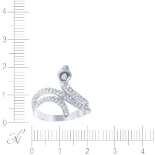 Кольцо с бриллиантами «Змеиный Шик» из белого золота JvG (арт.R28561)