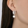 Серьги из серебра с синтетическим жемчугом (Арт.94027322)