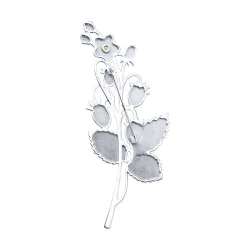 Брошь из серебра с фианитами и эмалью (Арт.94049013)