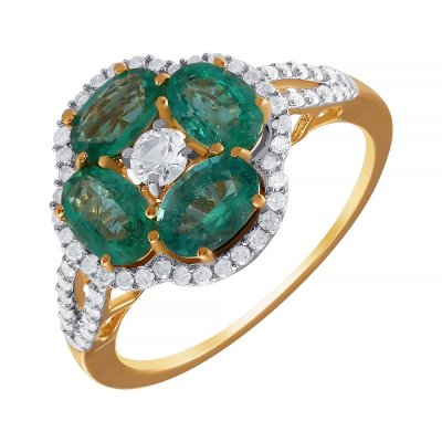 Кольцо из золота с бриллиантом и изумрудом (Арт.rn_5111_emwd-1099_ko_em_wsa_001_yg)