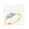 Кольцо из золочёного серебра с фианитами (Арт.93011093)