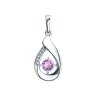 Подвеска из серебра с аметистом и фианитами (Арт.94-330-00695-3)