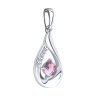 Подвеска из серебра с аметистом и фианитами (Арт.94-330-00695-3)