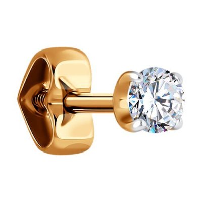 Серьга из золота с фианитом «Сияние мини» SOKOLOV (арт.51-127-02068-1)