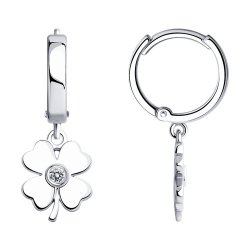 Серьги из серебра с фианитами (Арт.94025969)