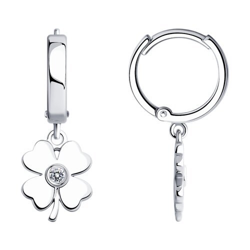 Серьги из серебра с фианитами (Арт.94025969)