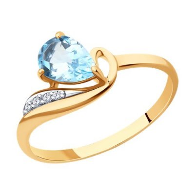 Кольцо золотое пробы 585 с топазом (Арт.51-310-01562-2)