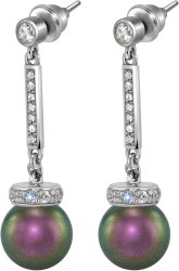 Серьги из серебра с жемчугом и кристаллом swarovski (Арт.abs-6-10-19-s)