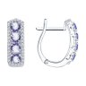 Серьги из белого золота с бриллиантами и танзанитами (Арт.6024515-3)
