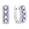 Серьги из белого золота с бриллиантами и танзанитами (Арт.6024515-3)