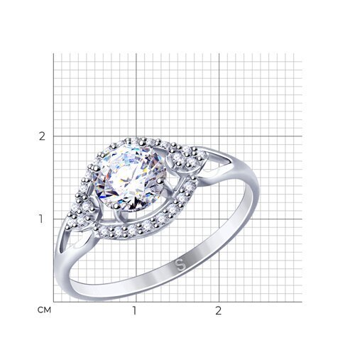 Кольцо из серебра с фианитами (Арт.94012747)