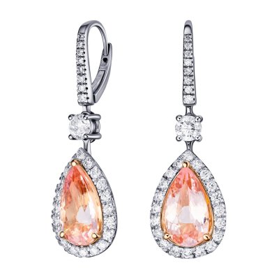 Серьги с бриллиантами и морганитом «La Nordica» из белого золота SOKOLOV (арт.19-С2-М000-031124)