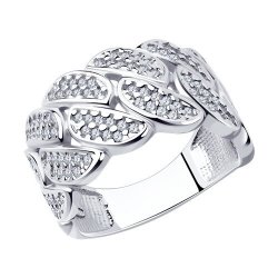 Кольцо из серебра с фианитами (Арт.94013577)
