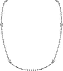 Ожерелье из серебра с кошачим глазом и куб. цирконием (Арт.fao-1-49-s)